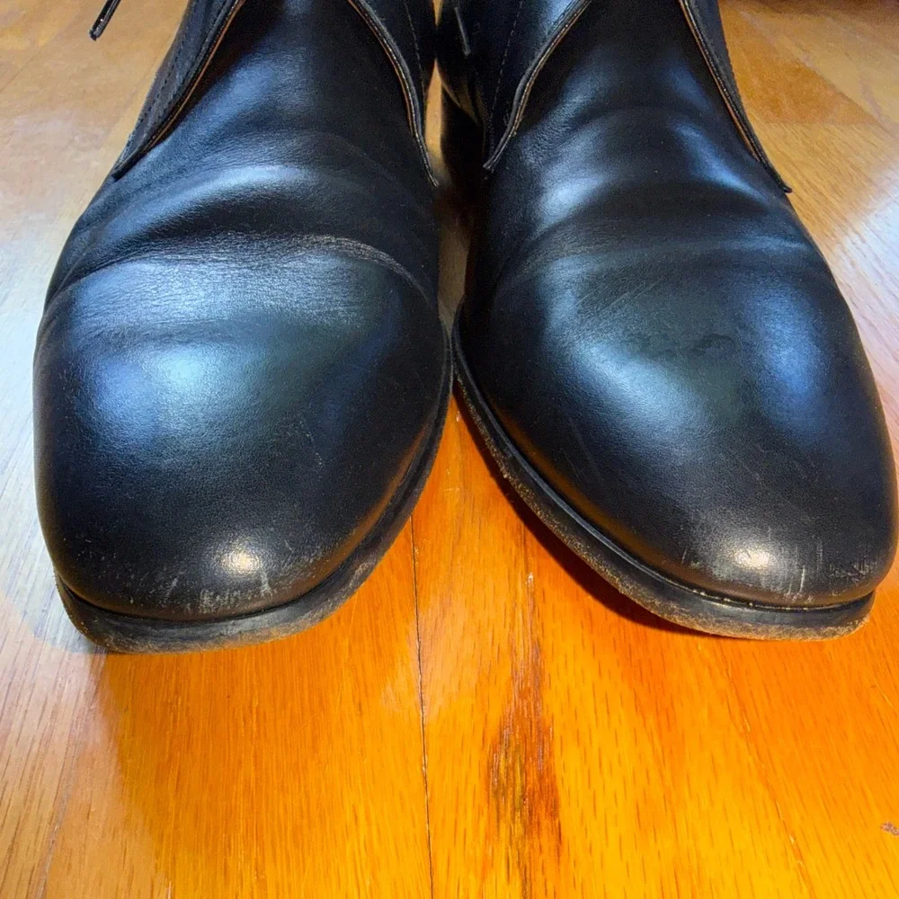 Magnanni Flex Black Leather Derby Dress Shoes EU 43.5 US 10.5 Old Money Spain